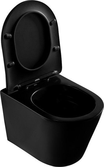 Унитаз Abber Bequem AC1102MB подвесной Черный матовый с сиденьем Микролифт Унитаз Abber Bequem AC1102MB подвесной Черный матовый с сиденьем Микролифт
