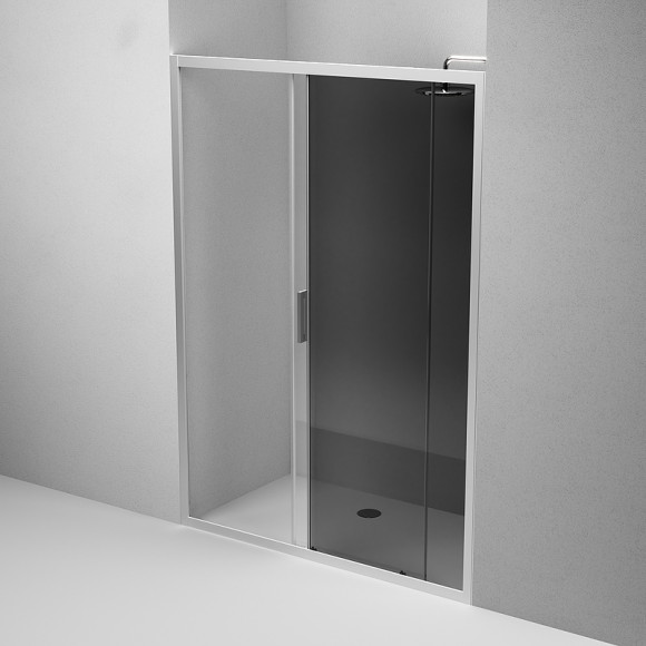 Душевая дверь AM.PM Gem 140 W90G-140-1-195MG профиль Хром матовый стекло тонированное-прозрачное Душевая дверь AM.PM Gem 140 W90G-140-1-195MG профиль Хром матовый стекло тонированное-прозрачное