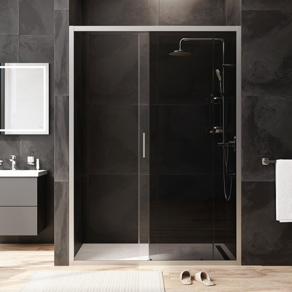 Душевая дверь AM.PM Gem 140 W90G-140-1-195MG профиль Хром матовый стекло тонированное-прозрачное Душевая дверь AM.PM Gem 140 W90G-140-1-195MG профиль Хром матовый стекло тонированное-прозрачное