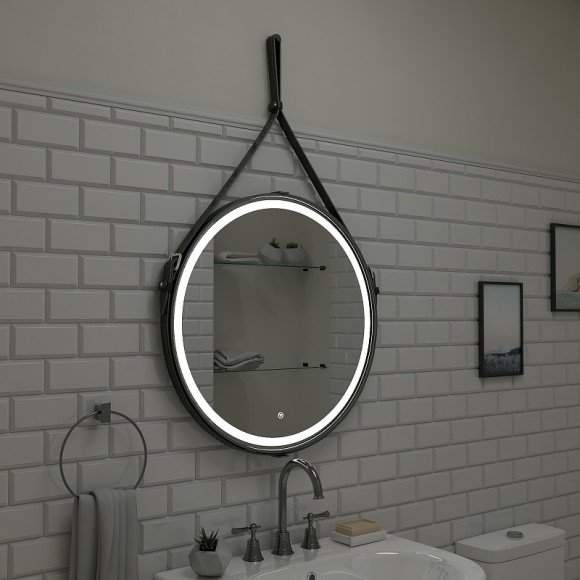 Зеркало Континент Millenium D 800 ЗЛП1798 с подсветкой Черное с сенсорным выключателем