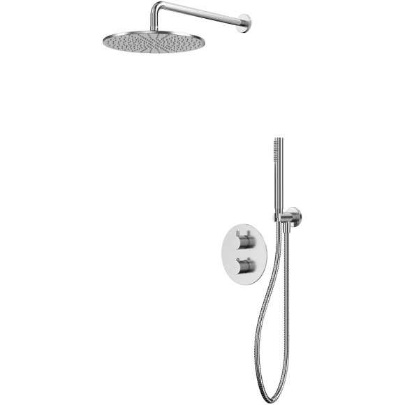 Душевая система Whitecross Y brushed nickel YSET08NIB с термостатом Брашированный никель