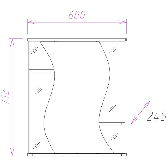 Зеркальный шкаф Onika Лилия 60.01 206012 с подсветкой Белый Зеркальный шкаф Onika Лилия 60.01 206012 с подсветкой Белый
