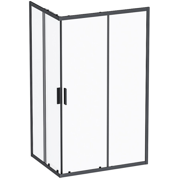 Комплект душевого уголка с душевой системой и аксессуарами AM.PM Gem S 120x90 WK93ES профиль Черный матовый стекло прозрачное Комплект душевого уголка с душевой системой и аксессуарами AM.PM Gem S 120x90 WK93ES профиль Черный матовый стекло прозрачное