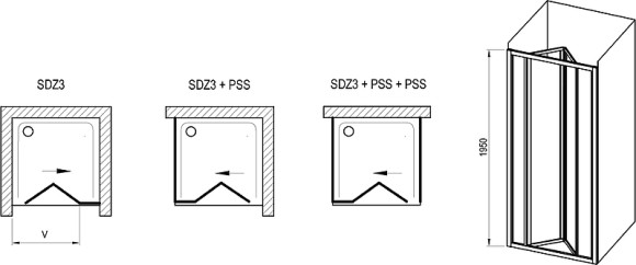 Душевая дверь Ravak Supernova SDZ3-100 02VA01O2ZG профиль Белый стекло Grape Душевая дверь Ravak Supernova SDZ3-100 02VA01O2ZG профиль Белый стекло Grape