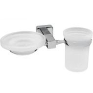 Стакан для зубных щеток с мыльницей WasserKRAFT Lippe K-6526 Хром Стакан для зубных щеток с мыльницей WasserKRAFT Lippe K-6526 Хром