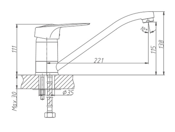 Смеситель для кухни Haiba HB4204 Хром