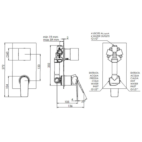Смеситель для душа Remer Dream D94 Хром Смеситель для душа Remer Dream D94 Хром