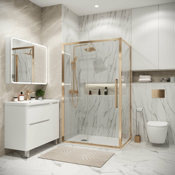 Душевая стенка Grossman Cosmo 80 200.K33.02.80.32.00 профиль Золото сатин стекло прозрачное Душевая стенка Grossman Cosmo 80 200.K33.02.80.32.00 профиль Золото сатин стекло прозрачное