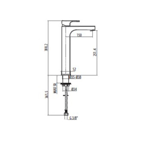 Смеситель для раковины Gattoni H2Omix1000 1046/10С0 Хром
