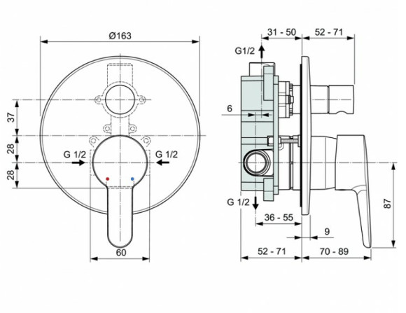 Смеситель для душа Ideal Standard Sesia A6945AA Хром