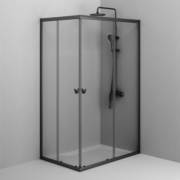 Душевой уголок AM.PM Sunny 120х80 W87G-403-12080-BT профиль Черный матовый стекло прозрачное Душевой уголок AM.PM Sunny 120х80 W87G-403-12080-BT профиль Черный матовый стекло прозрачное