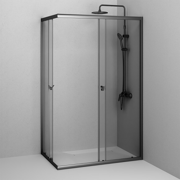 Душевой уголок AM.PM Sunny 120х80 W87G-403-12080-BT профиль Черный матовый стекло прозрачное Душевой уголок AM.PM Sunny 120х80 W87G-403-12080-BT профиль Черный матовый стекло прозрачное