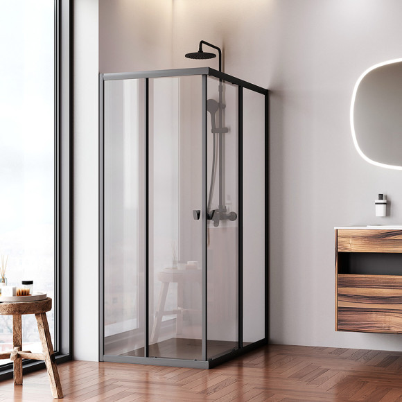 Душевой уголок AM.PM Sunny 120х80 W87G-403-12080-BT профиль Черный матовый стекло прозрачное Душевой уголок AM.PM Sunny 120х80 W87G-403-12080-BT профиль Черный матовый стекло прозрачное