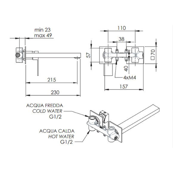 Смеситель для раковины Remer Q-Design QD15PL Хром Смеситель для раковины Remer Q-Design QD15PL Хром