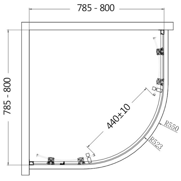 Душевой уголок AQUAme 80x80 AQM3801F-8 профиль Хром стекло прозрачное Душевой уголок AQUAme 80x80 AQM3801F-8 профиль Хром стекло прозрачное
