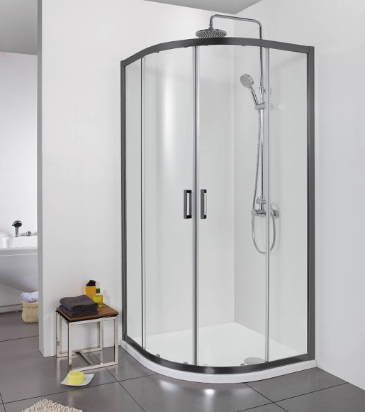 Душевой уголок Aquatek 90х90 AQ ARI RO 09020BL профиль Черный стекло прозрачное