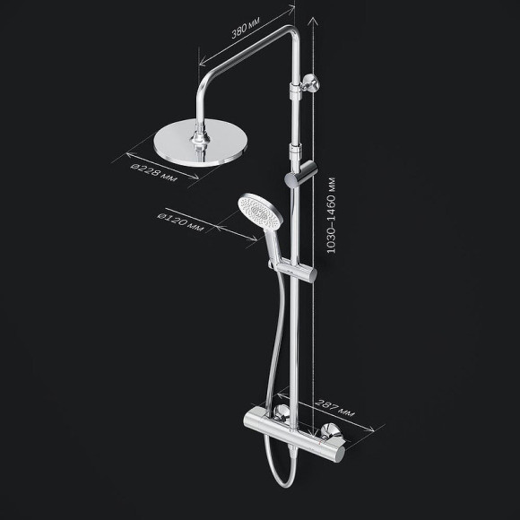 Душевая система AM.PM X-Joy F0785A400 с термостатом Хром Душевая система AM.PM X-Joy F0785A400 с термостатом Хром