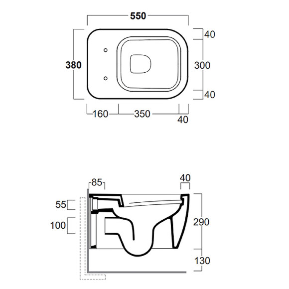 Унитаз Simas Henges HE18bi подвесной Белый без сиденья