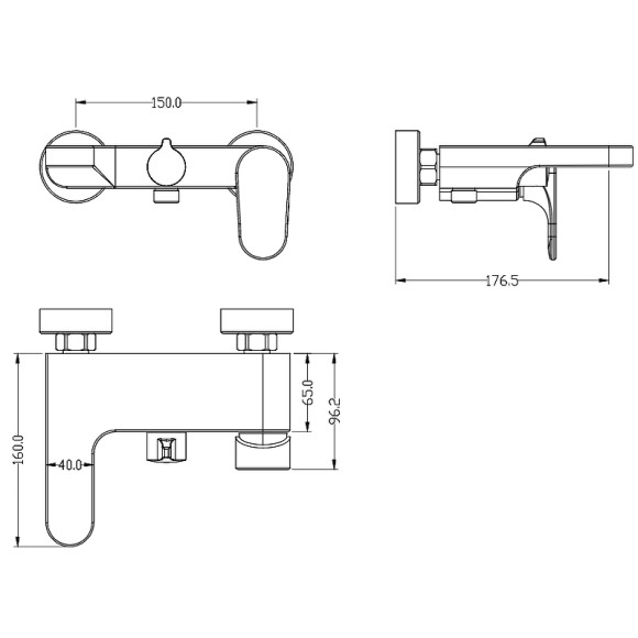 Смеситель для ванны Boheme Spectre 453-MW Белый матовый
