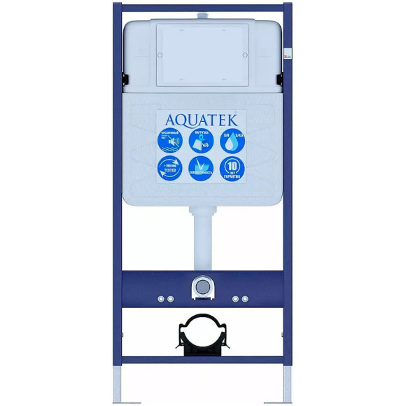 Комплект унитаза с инсталляцией Aquatek Set Aquatek Вега cmp-013 с сиденьем Микролифт и Белой клавишей смыва