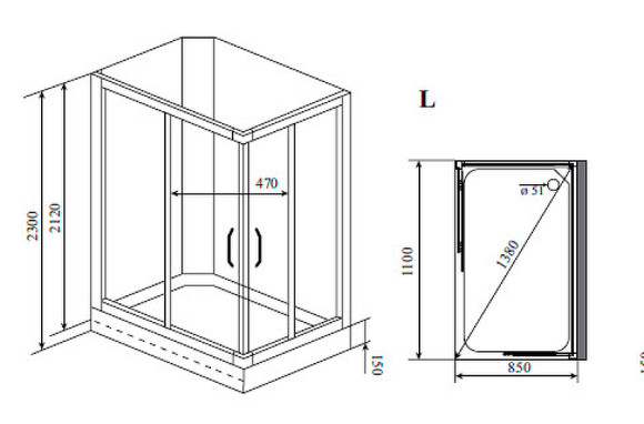 Душевая кабина Timo Lux 110x85 TL-1504L с гидромассажем Душевая кабина Timo Lux 110x85 TL-1504L с гидромассажем