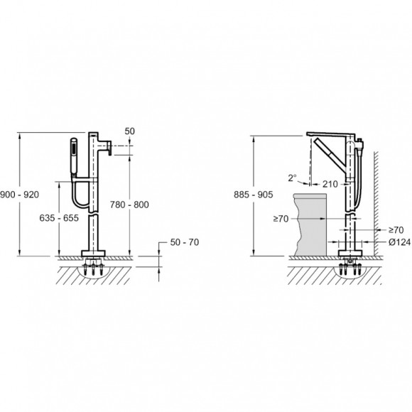 Смеситель для ванны Jacob Delafon Composed E73087-CP Хром