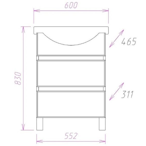 Тумба под раковину Onika Элита 60.13 106120 Белая Тумба под раковину Onika Элита 60.13 106120 Белая