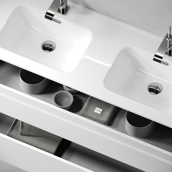 Тумба под раковину Sancos Urban 120 UR120-2W подвесная Белый глянец Тумба под раковину Sancos Urban 120 UR120-2W подвесная Белый глянец