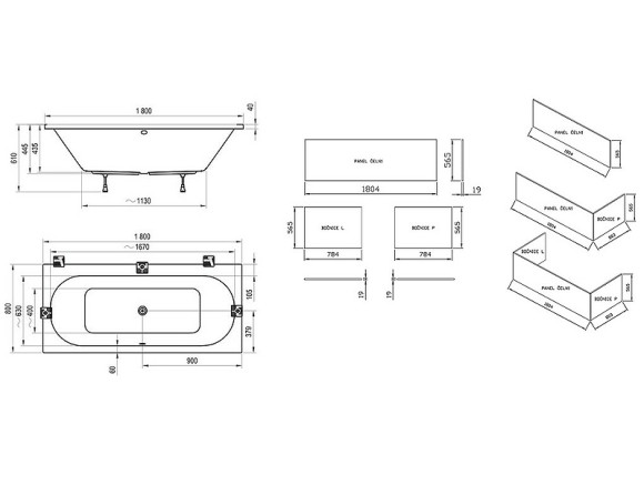 Акриловая ванна Ravak City Slim 180x80 C921300000 без гидромассажа Акриловая ванна Ravak City Slim 180x80 C921300000 без гидромассажа