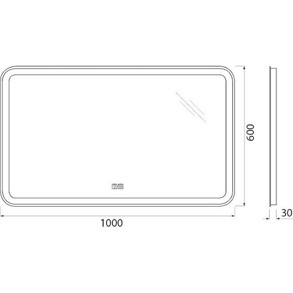 Зеркало BelBagno Marino 100 SPC-MAR-1000-600-LED-TCH-WARM с подсветкой с подогревом с сенсорным выключателем