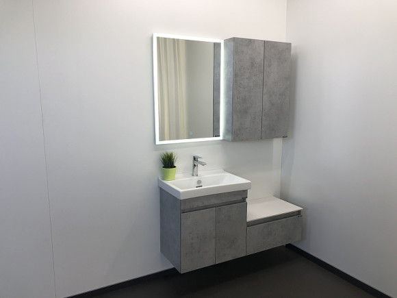 Подвесной шкаф Comforty Осло 60 00-00000837 Бетон светлый Подвесной шкаф Comforty Осло 60 00-00000837 Бетон светлый