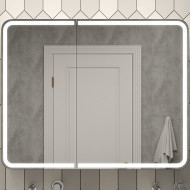 Зеркальный шкаф Континент Elliott LED 100 МВК031 с подсветкой Белый Зеркальный шкаф Континент Elliott LED 100 МВК031 с подсветкой Белый