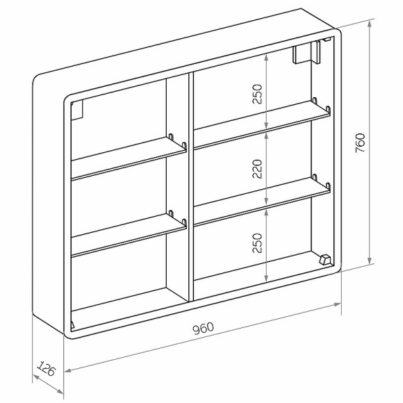 Зеркальный шкаф Континент Elliott LED 100 МВК031 с подсветкой Белый Зеркальный шкаф Континент Elliott LED 100 МВК031 с подсветкой Белый