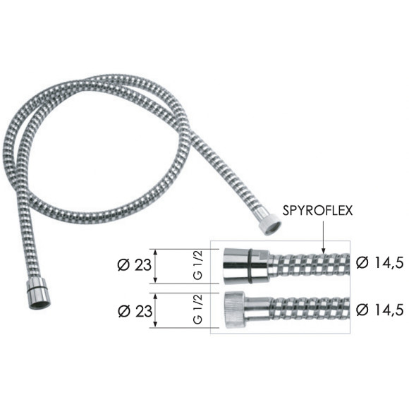 Душевой шланг Remer 334CNNC150brass Хром Черный Душевой шланг Remer 334CNNC150brass Хром Черный