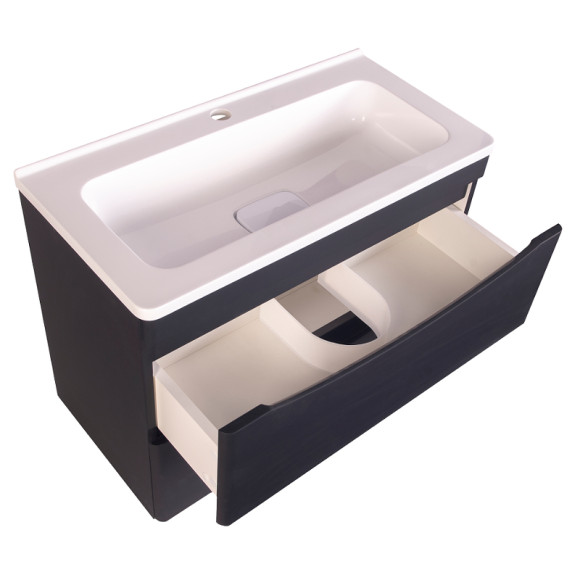 Тумба под раковину Style Line Бергамо 70 СС-00002321 подвесная Черная антискрейч Тумба под раковину Style Line Бергамо 70 СС-00002321 подвесная Черная антискрейч