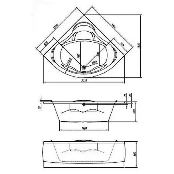 Акриловая ванна Kolpa San Loco 150х150 597380 без гидромассажа Акриловая ванна Kolpa San Loco 150х150 597380 без гидромассажа