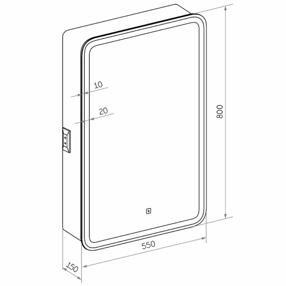 Зеркальный шкаф Континент Elliott LED 55 R МВК016 с подсветкой Белый Зеркальный шкаф Континент Elliott LED 55 R МВК016 с подсветкой Белый
