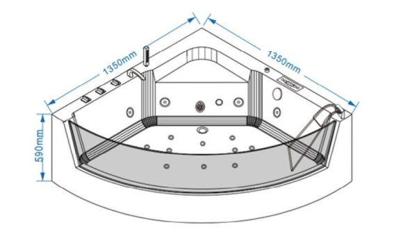 Акриловая ванна Grossman GR-13513 135х135 с гидромассажем