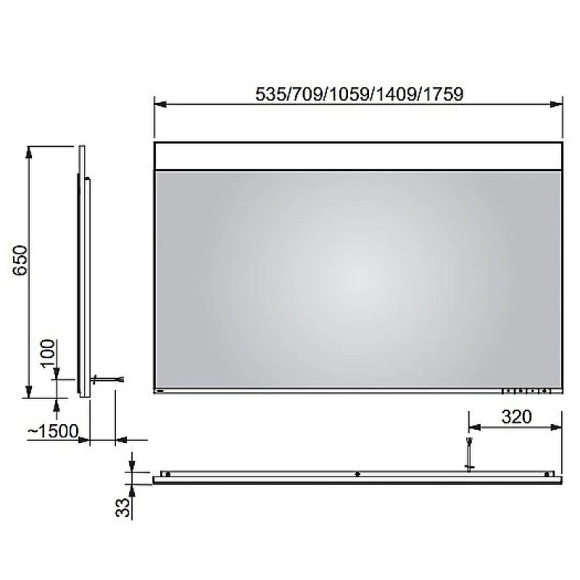 Зеркало Keuco Edition 400 70 11596171500 с подсветкой с сенсорным выключателем