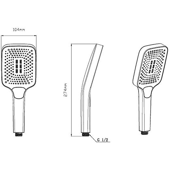 Душевая система Vincea Inspire VSFW-321MT1GM с термостатом Вороненая сталь