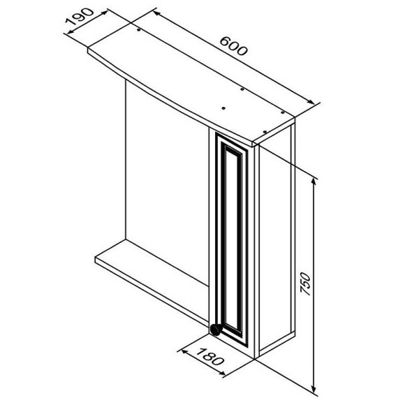 Зеркало со шкафом Damixa RedBlu Palace One 60 M41MPR0601WG с подсветкой Белый