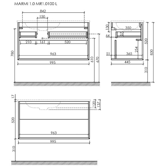 Тумба под раковину Sancos Marmi 1.0 100 L MR1.0100LEG подвесная Дуб галифакс натуральный Тумба под раковину Sancos Marmi 1.0 100 L MR1.0100LEG подвесная Дуб галифакс натуральный