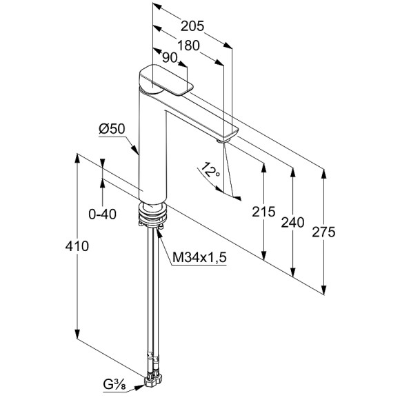 Смеситель для раковины Kludi Pure Style 402963975 Черный матовый Смеситель для раковины Kludi Pure Style 402963975 Черный матовый