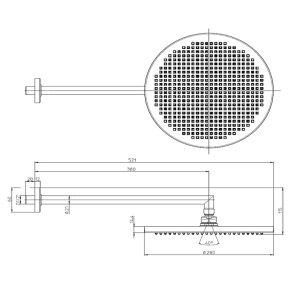 Верхний душ Bossini Apice H70430I.030 Хром Верхний душ Bossini Apice H70430I.030 Хром