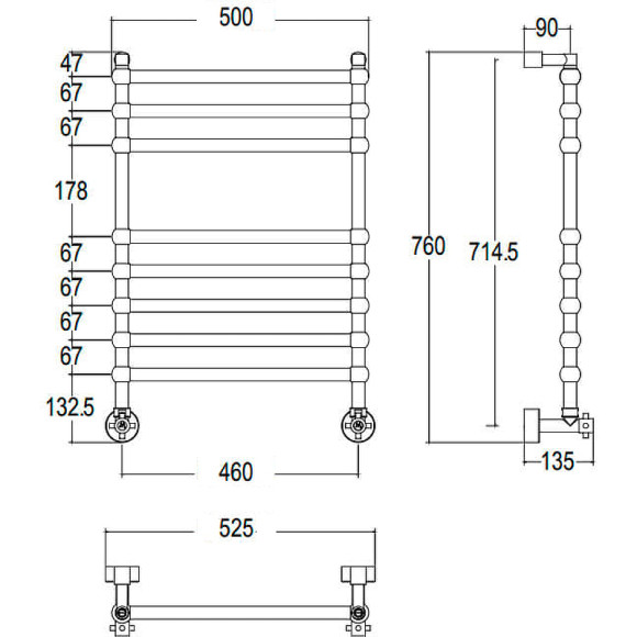 Водяной полотенцесушитель Margaroli Sole 464TS4708CR Хром Водяной полотенцесушитель Margaroli Sole 464TS4708CR Хром