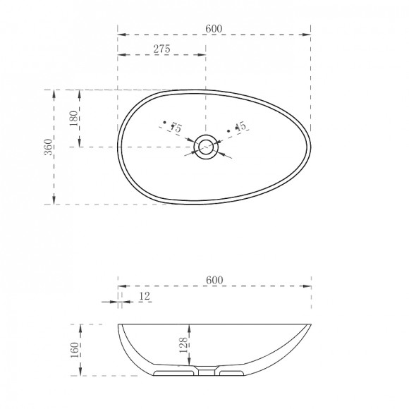 Раковина-чаша Abber Kristall 60 AT2811Amber Желтая