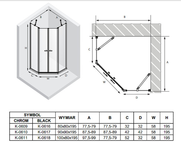 Душевой уголок New Trendy New Soleo Black 90х90 K-0617 профиль Черный стекло прозрачное Душевой уголок New Trendy New Soleo Black 90х90 K-0617 профиль Черный стекло прозрачное