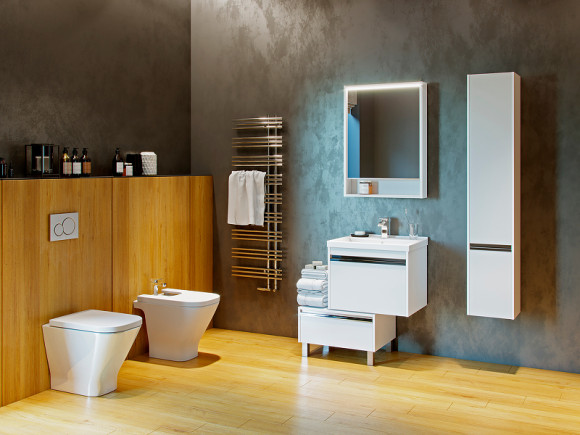 Шкаф пенал Aquaton Капри 30 R 1A230503KP01R подвесной Белый глянцевый