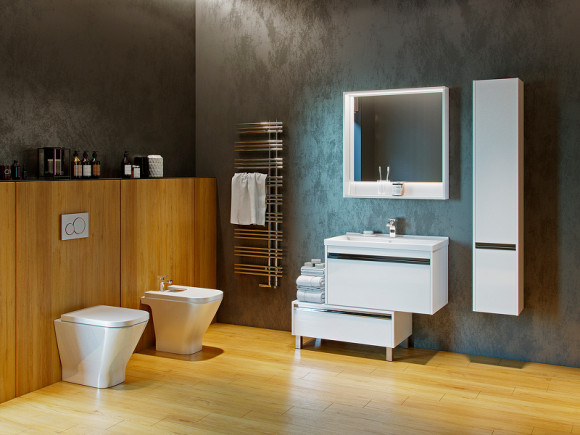 Шкаф пенал Aquaton Капри 30 R 1A230503KP01R подвесной Белый глянцевый