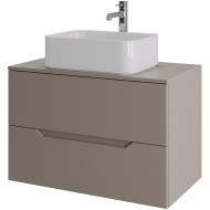 Тумба с раковиной Orange Line 80 Li-80TuLMDF+B02-460W подвесная Латте матовый